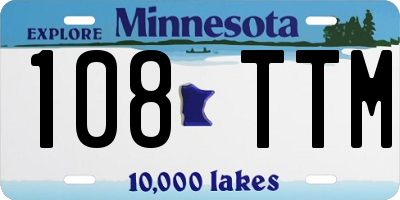 MN license plate 108TTM