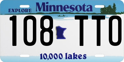 MN license plate 108TTO