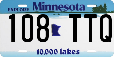 MN license plate 108TTQ