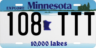 MN license plate 108TTT