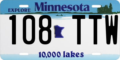MN license plate 108TTW