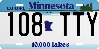 MN license plate 108TTY