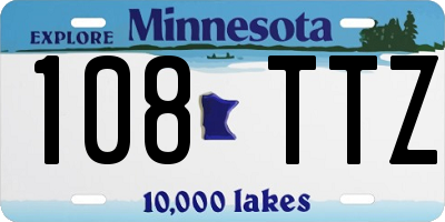 MN license plate 108TTZ