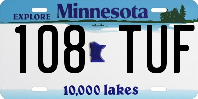 MN license plate 108TUF