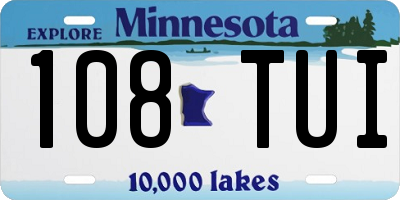 MN license plate 108TUI