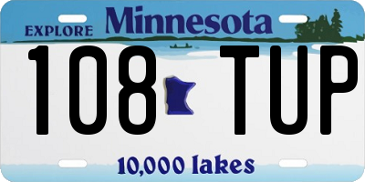 MN license plate 108TUP