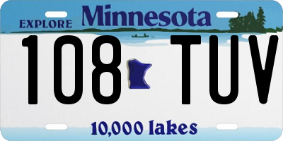 MN license plate 108TUV