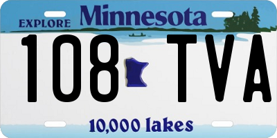 MN license plate 108TVA