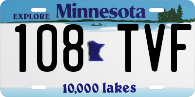 MN license plate 108TVF