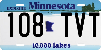 MN license plate 108TVT