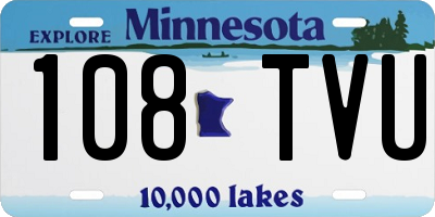 MN license plate 108TVU