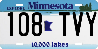MN license plate 108TVY