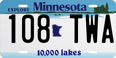 MN license plate 108TWA