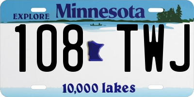 MN license plate 108TWJ