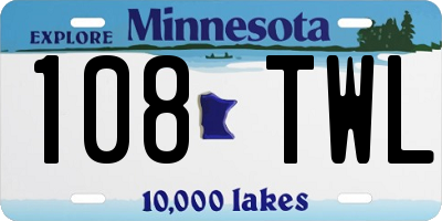 MN license plate 108TWL