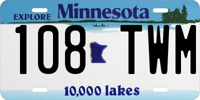 MN license plate 108TWM
