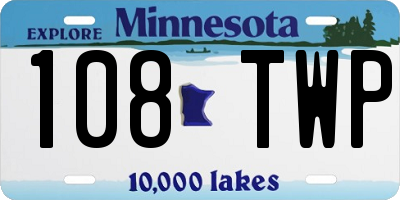 MN license plate 108TWP
