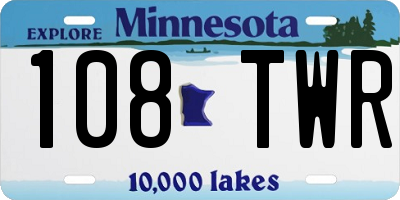 MN license plate 108TWR