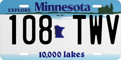 MN license plate 108TWV