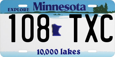MN license plate 108TXC