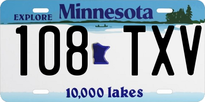 MN license plate 108TXV