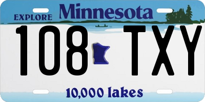 MN license plate 108TXY