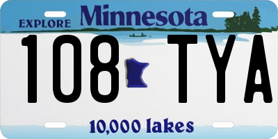 MN license plate 108TYA