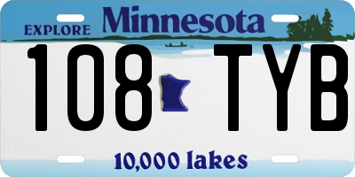 MN license plate 108TYB