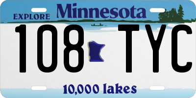 MN license plate 108TYC