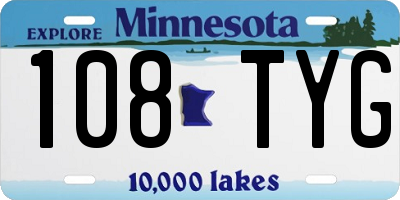 MN license plate 108TYG