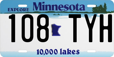 MN license plate 108TYH