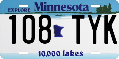 MN license plate 108TYK