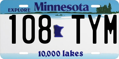 MN license plate 108TYM