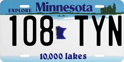 MN license plate 108TYN