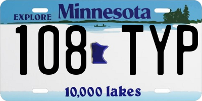 MN license plate 108TYP