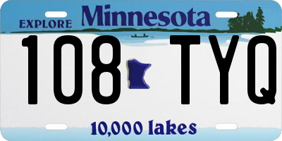 MN license plate 108TYQ