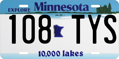 MN license plate 108TYS