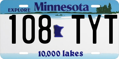 MN license plate 108TYT