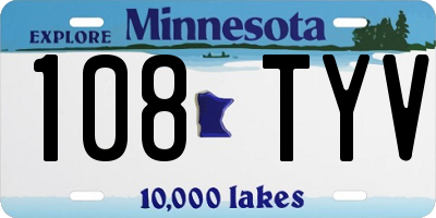 MN license plate 108TYV