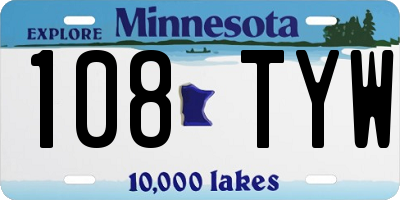 MN license plate 108TYW