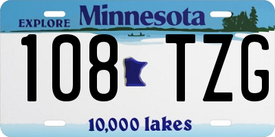 MN license plate 108TZG