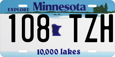 MN license plate 108TZH