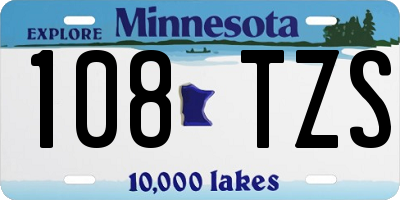 MN license plate 108TZS