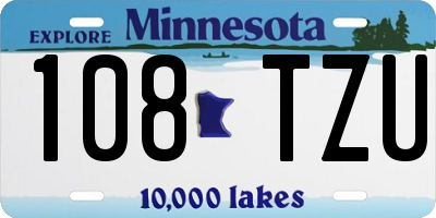 MN license plate 108TZU