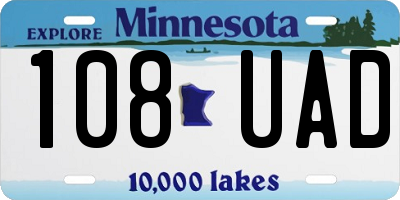 MN license plate 108UAD