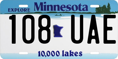 MN license plate 108UAE