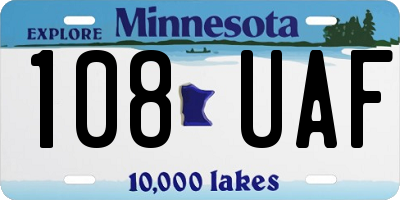 MN license plate 108UAF