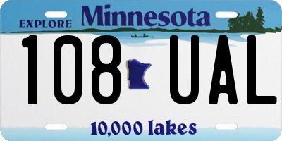 MN license plate 108UAL