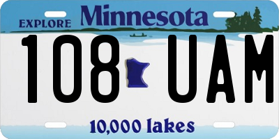 MN license plate 108UAM