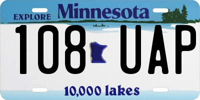 MN license plate 108UAP